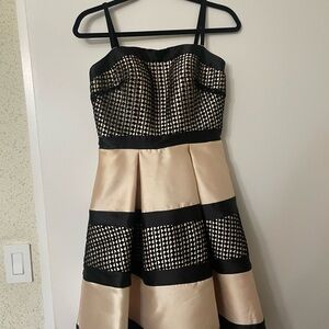 Mac Duggal Elegant Cream and Black Dress